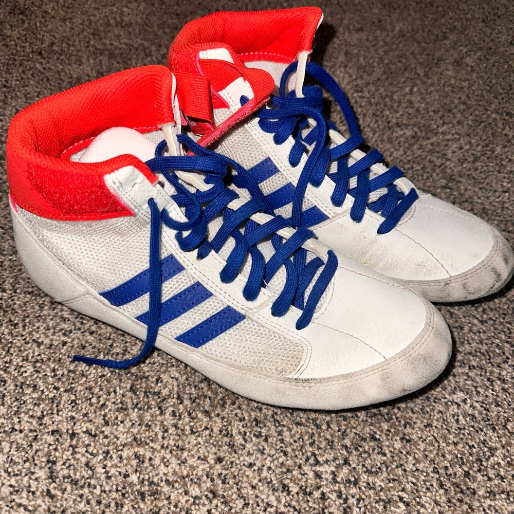 Adidas Kids Sneakers - White, Blue, and Red